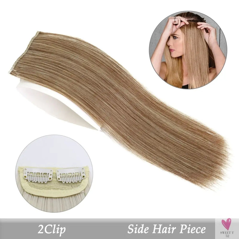 Synthetic Hair Pads, Invisible Seamless Clip In Hair Extension for Women and Girls, Increase Hair - Top/Side/Cover Hairpiece, 1 Piece