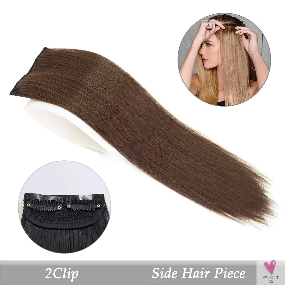 Synthetic Hair Pads, Invisible Seamless Clip In Hair Extension for Women and Girls, Increase Hair - Top/Side/Cover Hairpiece, 1 Piece
