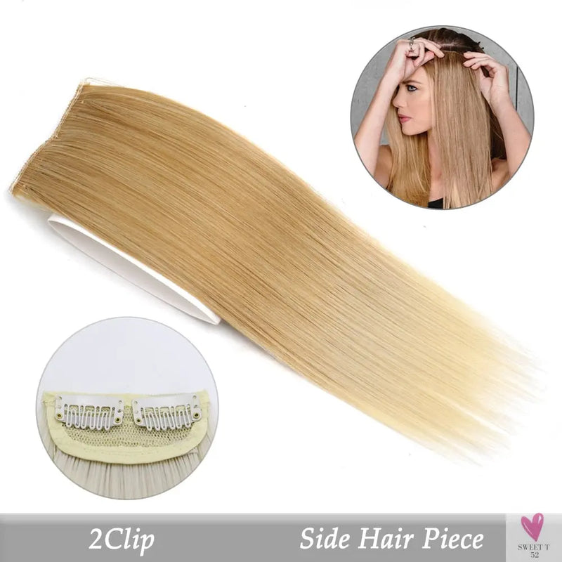 Synthetic Hair Pads, Invisible Seamless Clip In Hair Extension for Women and Girls, Increase Hair - Top/Side/Cover Hairpiece, 1 Piece