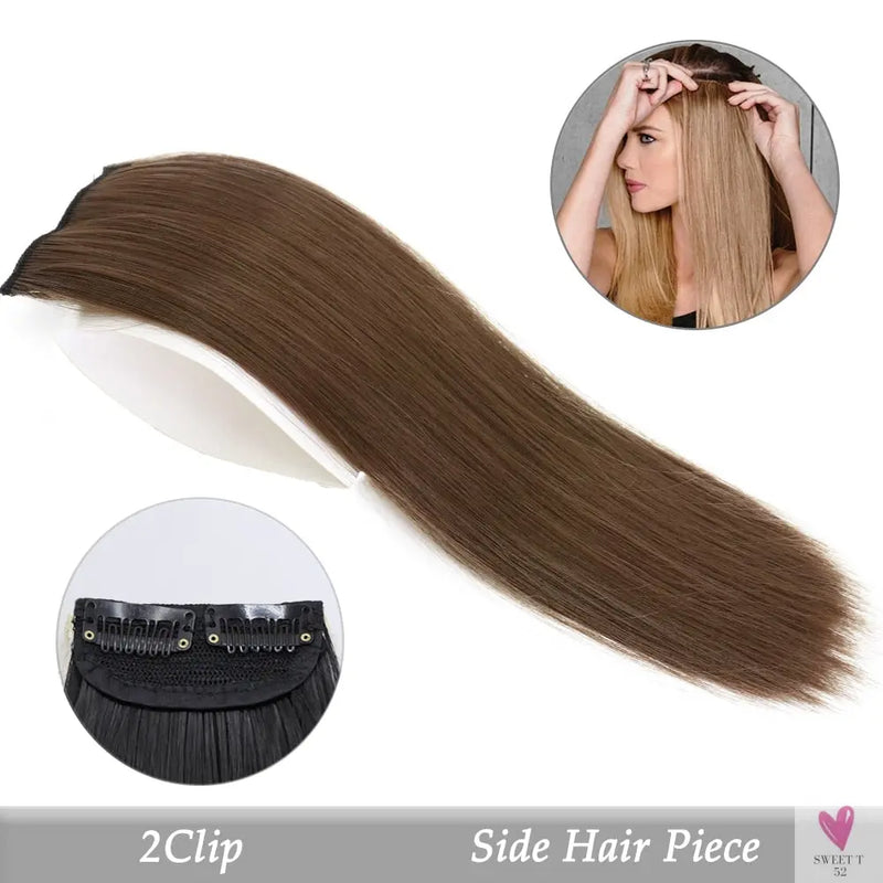 Synthetic Hair Pads, Invisible Seamless Clip In Hair Extension for Women and Girls, Increase Hair - Top/Side/Cover Hairpiece, 1 Piece