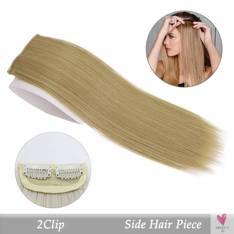 Synthetic Hair Pads, Invisible Seamless Clip In Hair Extension for Women and Girls, Increase Hair - Top/Side/Cover Hairpiece, 1 Piece