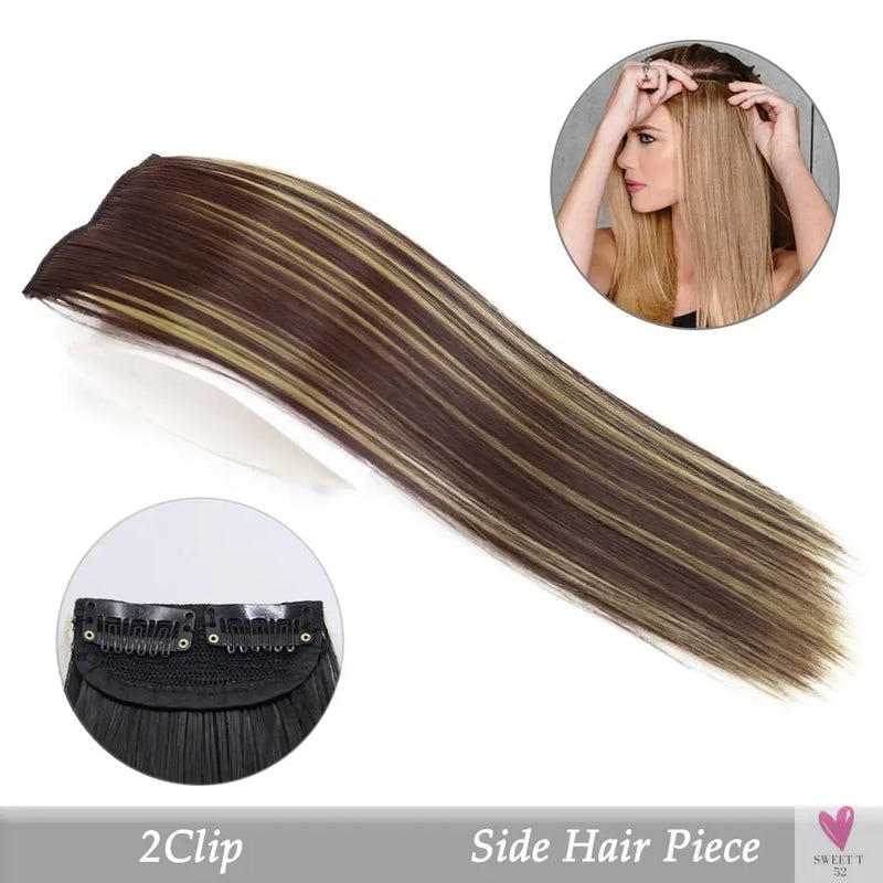 Synthetic Hair Pads, Invisible Seamless Clip In Hair Extension for Women and Girls, Increase Hair - Top/Side/Cover Hairpiece, 1 Piece