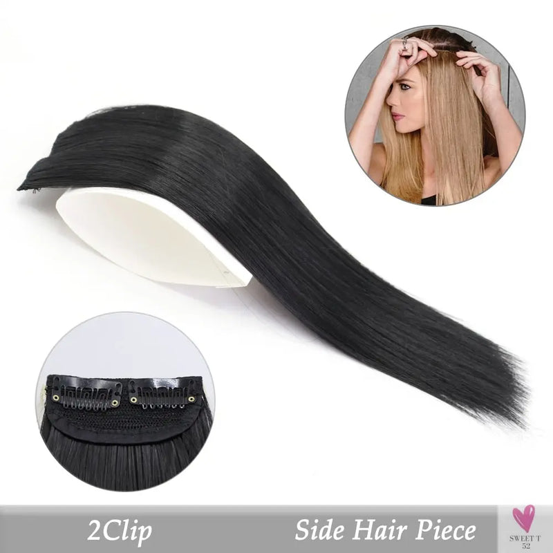 Synthetic Hair Pads, Invisible Seamless Clip In Hair Extension for Women and Girls, Increase Hair - Top/Side/Cover Hairpiece, 1 Piece