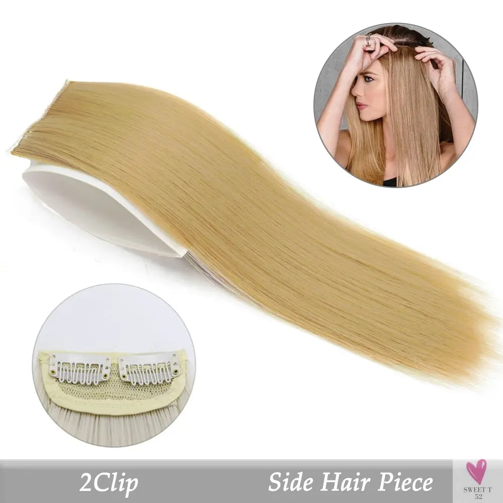 Synthetic Hair Pads, Invisible Seamless Clip In Hair Extension for Women and Girls, Increase Hair - Top/Side/Cover Hairpiece, 1 Piece