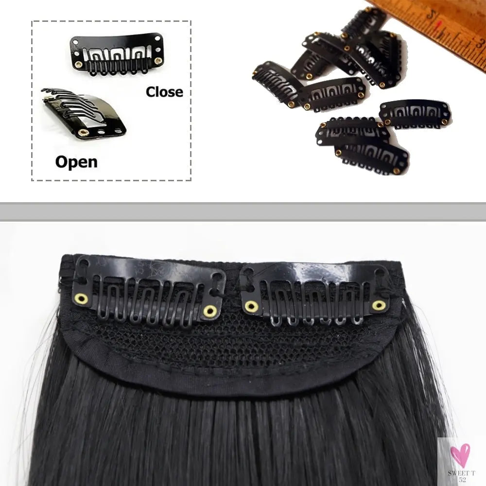 Synthetic Hair Pads, Invisible Seamless Clip In Hair Extension for Women and Girls, Increase Hair - Top/Side/Cover Hairpiece, 1 Piece