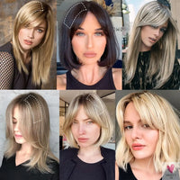 Synthetic Hair Pads, Invisible Seamless Clip In Hair Extension for Women and Girls, Increase Hair - Top/Side/Cover Hairpiece, 1 Piece