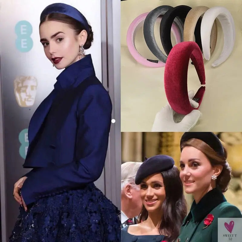 Thick Wide Velvet Headbands for Women - Soft and Adjustable