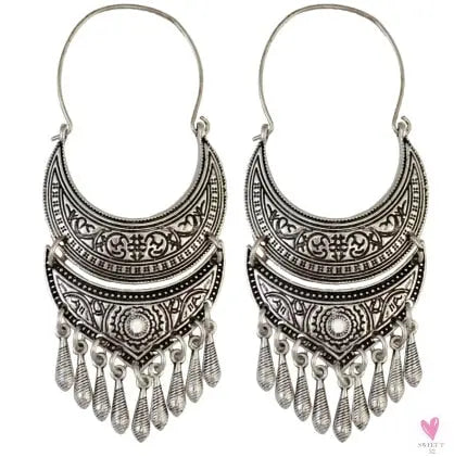 Turkish Gypsy Bib Coins Tassel/Choker Necklace and Dangle Earrings for Women