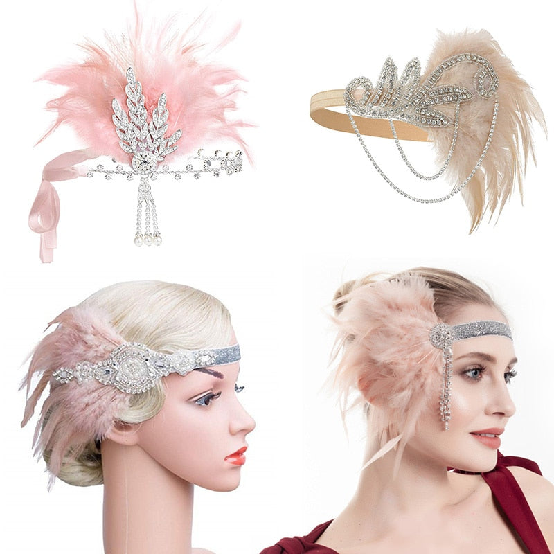 1920s Flapper Headband for Women & Girls - Roaring 20s Accessories/Great Gatsby Party, Wedding Headpiece