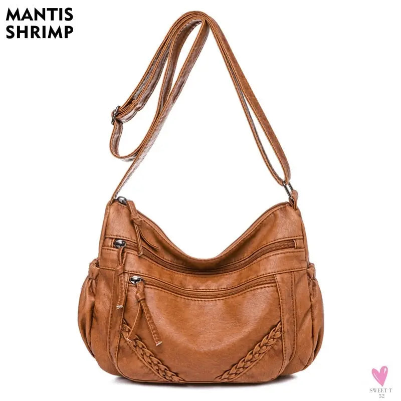 Vintage Shoulder Bag for Women & Girls - PU Leather Crossbody Bag, Messenger Bag Fashion, Solid Colors