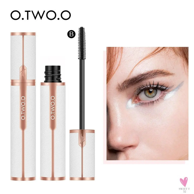Waterproof 4D Silk Fiber Mascara (2 Brush Heads) - Thick Curling Volume Lashes for Women and Girls