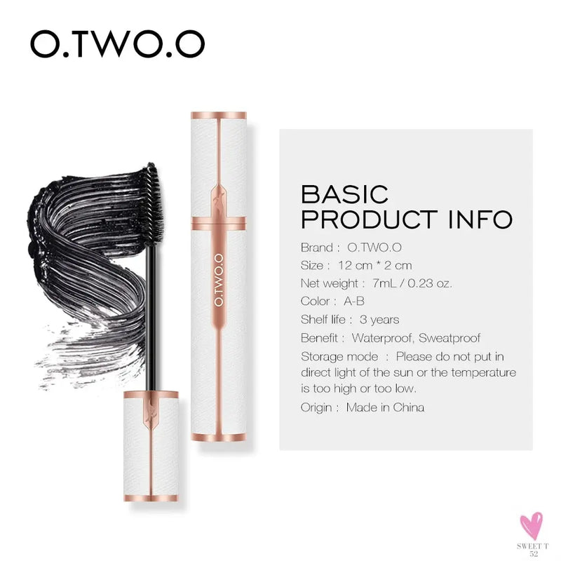 Waterproof 4D Silk Fiber Mascara (2 Brush Heads) - Thick Curling Volume Lashes for Women and Girls