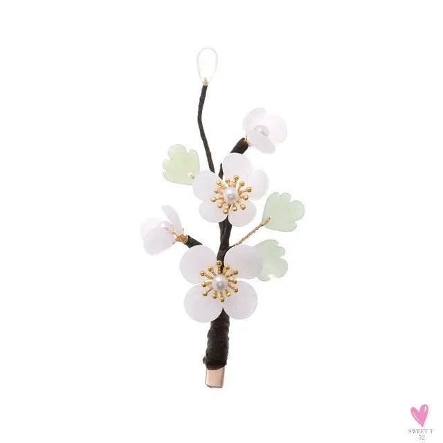 White Flower Hair Clip - Stay-Put Hair Clip for Women and Girls