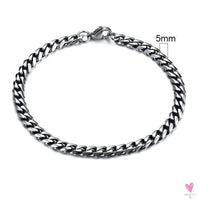 Wide Curb Cuban Basic 3/5/7/9/11mm Chain Link Bracelets for Men/Women - Anti Allergy Stainless Steel Wrist Wear