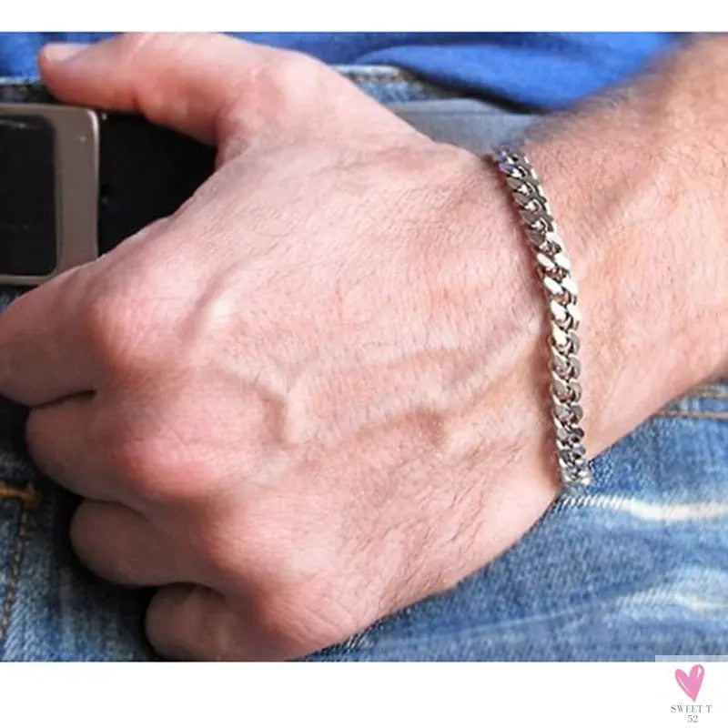 Wide Curb Cuban Basic 3/5/7/9/11mm Chain Link Bracelets for Men/Women - Anti Allergy Stainless Steel Wrist Wear