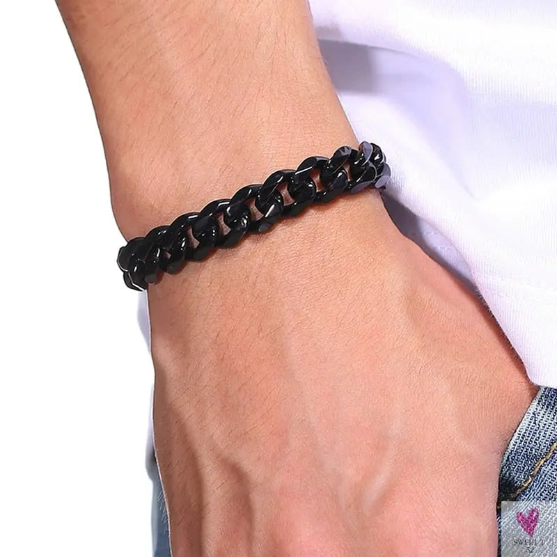 Wide Curb Cuban Basic 3/5/7/9/11mm Chain Link Bracelets for Men/Women - Anti Allergy Stainless Steel Wrist Wear