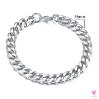 Wide Curb Cuban Basic 3/5/7/9/11mm Chain Link Bracelets for Men/Women - Anti Allergy Stainless Steel Wrist Wear