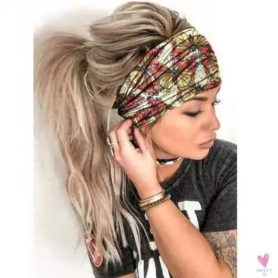 Wide Elastic Bohemian Head Bands for Women and Girls for Sports, Yoga - Unique Designs