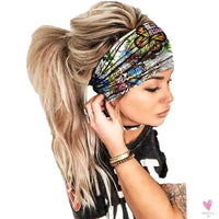 Wide Elastic Bohemian Head Bands for Women and Girls for Sports, Yoga - Unique Designs