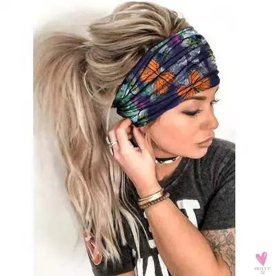 Wide Elastic Bohemian Head Bands for Women and Girls for Sports, Yoga - Unique Designs