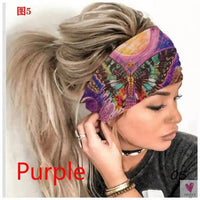 Wide Elastic Bohemian Head Bands for Women and Girls for Sports, Yoga - Unique Designs