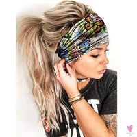 Wide Elastic Bohemian Head Bands for Women and Girls for Sports, Yoga - Unique Designs
