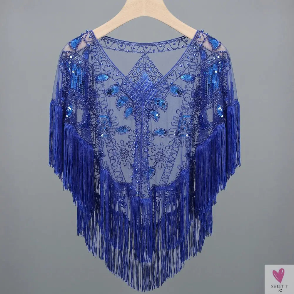 Women's 1920s Sequined Wrap, Great Gatsby Flapper Style Cover-Up