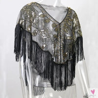 Women's 1920s Sequined Wrap, Great Gatsby Flapper Style Cover-Up