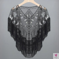 Women's 1920s Sequined Wrap, Great Gatsby Flapper Style Cover-Up