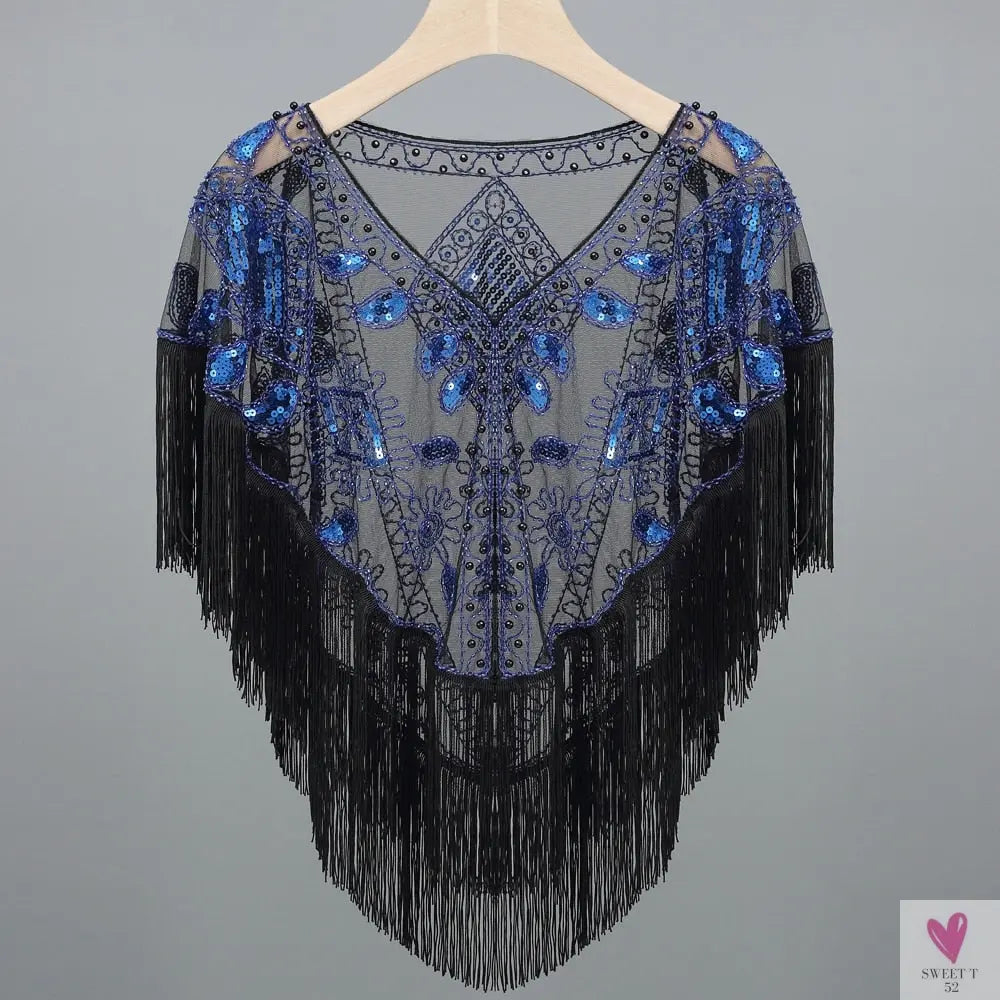 Women's 1920s Sequined Wrap, Great Gatsby Flapper Style Cover-Up