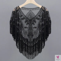 Women's 1920s Sequined Wrap, Great Gatsby Flapper Style Cover-Up
