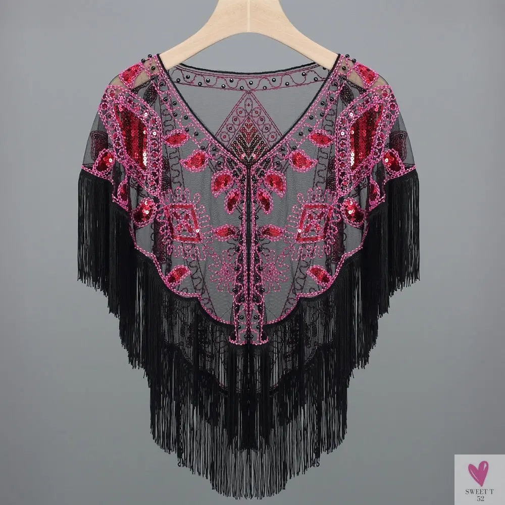 Women's 1920s Sequined Wrap, Great Gatsby Flapper Style Cover-Up