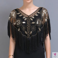 Women's 1920s Sequined Wrap, Great Gatsby Flapper Style Cover-Up