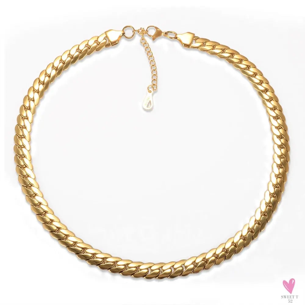 Women's Choker Style Necklace, Dangle Earrings and Bracelet Set in Gold