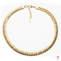 Women's Choker Style Necklace, Dangle Earrings and Bracelet Set in Gold