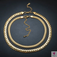 Women's Choker Style Necklace, Dangle Earrings and Bracelet Set in Gold