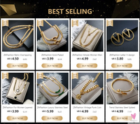 Women's Choker Style Necklace, Dangle Earrings and Bracelet Set in Gold