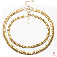 Women's Choker Style Necklace, Dangle Earrings and Bracelet Set in Gold