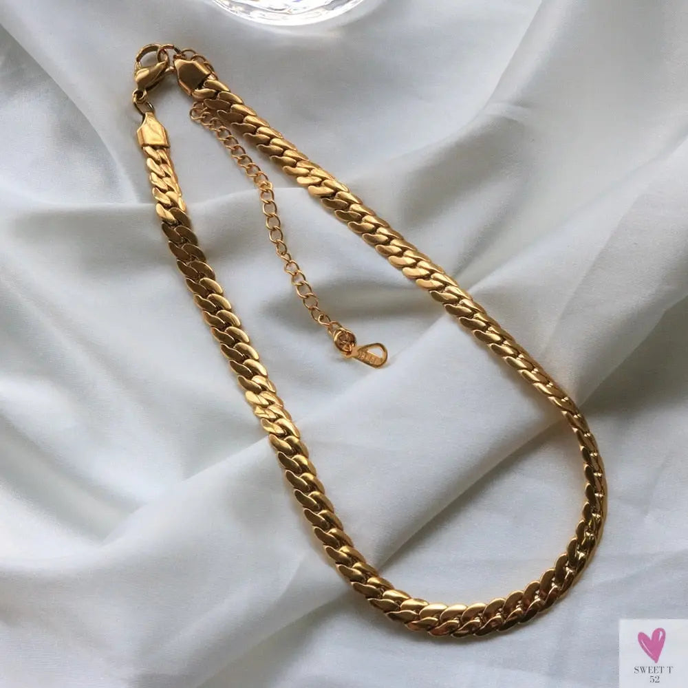 Women's Choker Style Necklace, Dangle Earrings and Bracelet Set in Gold