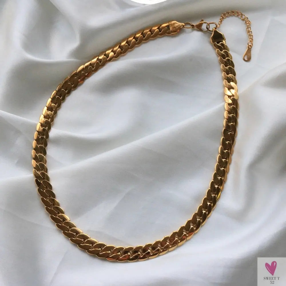 Women's Choker Style Necklace, Dangle Earrings and Bracelet Set in Gold