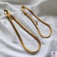 Women's Choker Style Necklace, Dangle Earrings and Bracelet Set in Gold