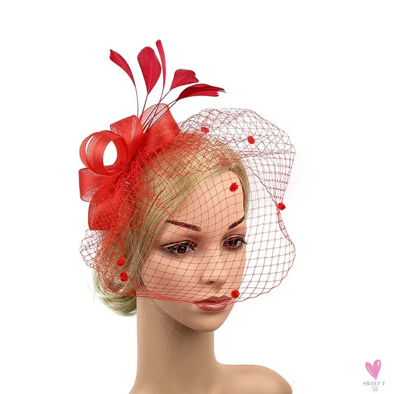 Women's Fashion Flower Fascinator - Feather/Bead Hair Clip/Corsage/Brooch Hair Accessories