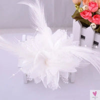 Women's Fashion Flower Fascinator - Feather/Bead Hair Clip/Corsage/Brooch Hair Accessories