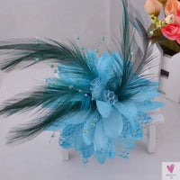 Women's Fashion Flower Fascinator - Feather/Bead Hair Clip/Corsage/Brooch Hair Accessories