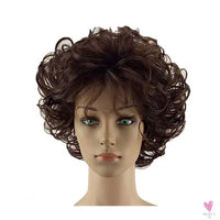 Women's Wig - 2 Tone Grey White Ombre Synthetic Short Layered Curly Hair Wig with Puffy Bangs