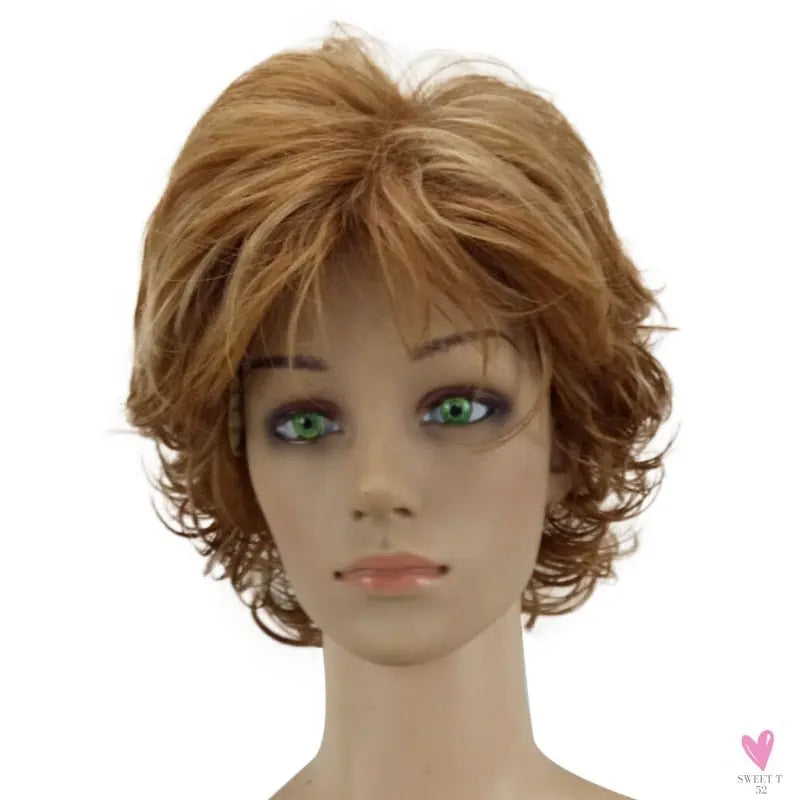 Women's Wig - 2 Tone Grey White Ombre Synthetic Short Layered Curly Hair Wig with Puffy Bangs