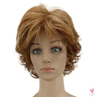 Women's Wig - 2 Tone Grey White Ombre Synthetic Short Layered Curly Hair Wig with Puffy Bangs