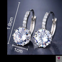 Zirconia Stud Earrings in Gold/Silver Metal - Red, Purple, Pink. Acid Blue, Green & Black - Clip-on Earrings for Women and Girls