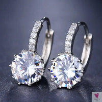 Zirconia Stud Earrings in Gold/Silver Metal - Red, Purple, Pink. Acid Blue, Green & Black - Clip-on Earrings for Women and Girls