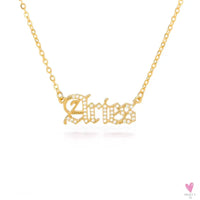 Zodiac Necklace For Women - 12 Constellation Crystal English Letter Choker Necklace